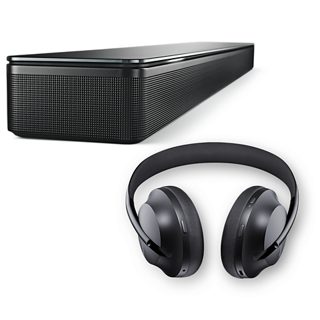 A Bose soundbar and Bose Noise Cancelling Headphones 700