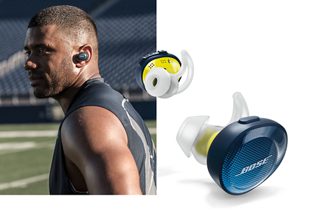 Russell Wilson and SoundSport Free wireless headphones
