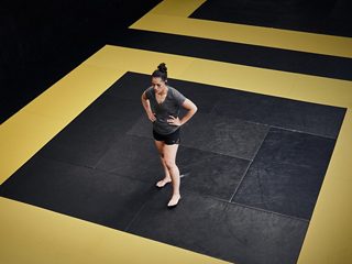 Janay Harding in the cage
