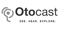 Otocast logo. See. Hear. Explore.