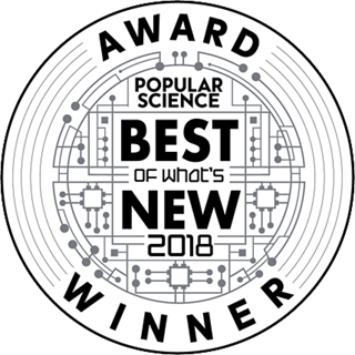 Logotipo del ganador del galardón Best of What's New 2018 de Popular Science