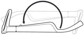 Retourner les lunettes pour les éteindre