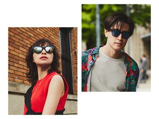 ミラーシルバーのレンズと、ブルーグラデーションのレンズのBOSE FRAMES ALTOを着用している男性たち