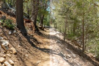 The effect of using Trail Blue lenses on the left and the naked eye on the right