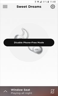 Smartphone screen showing the “Disable Phone-Free Mode” button