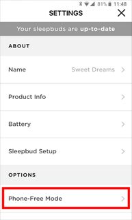 Smartphone screen highlighting the Phone-Free Mode