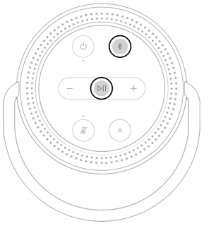 Pulsanti Bluetooth e di riproduzione/pausa di Bose Portable Home Speaker