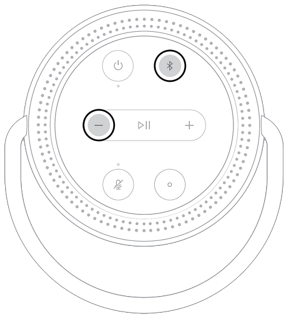 Lautstärke - und Bluetooth-Taste am Bose Portable Home Speaker