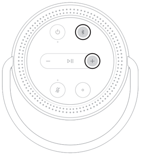 Pulsanti Bluetooth e di aumento del volume