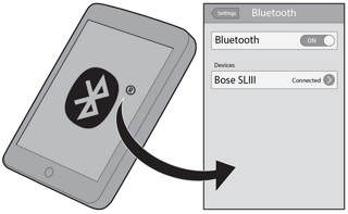 Bluetooth screen of a smartphone