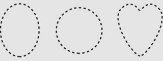 Oval, round and heart shapes