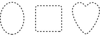 Oval, square and heart shapes