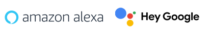 Badges Amazon Alexa et Google Assistant