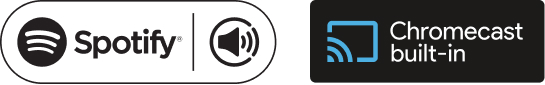 Logotipos de Spotify y Chromecast integrado