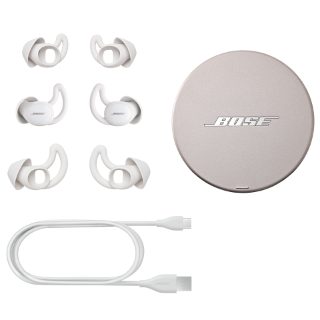 包裝內容：3 種尺寸的耳套、USB 線、充電盒、Bose 遮噪睡眠耳塞