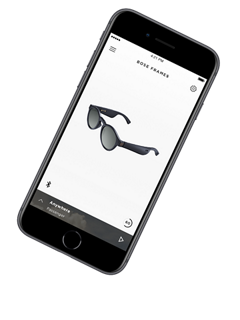 Smartphone con la aplicación Bose Connect para Bose Frames Rondo