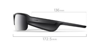 Vue latérale des lunettes Bose Frames Tempo, avec les dimensions
