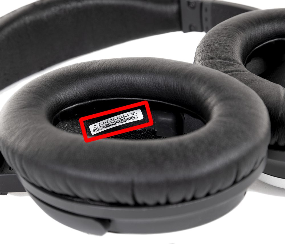 Serial number page Headsets