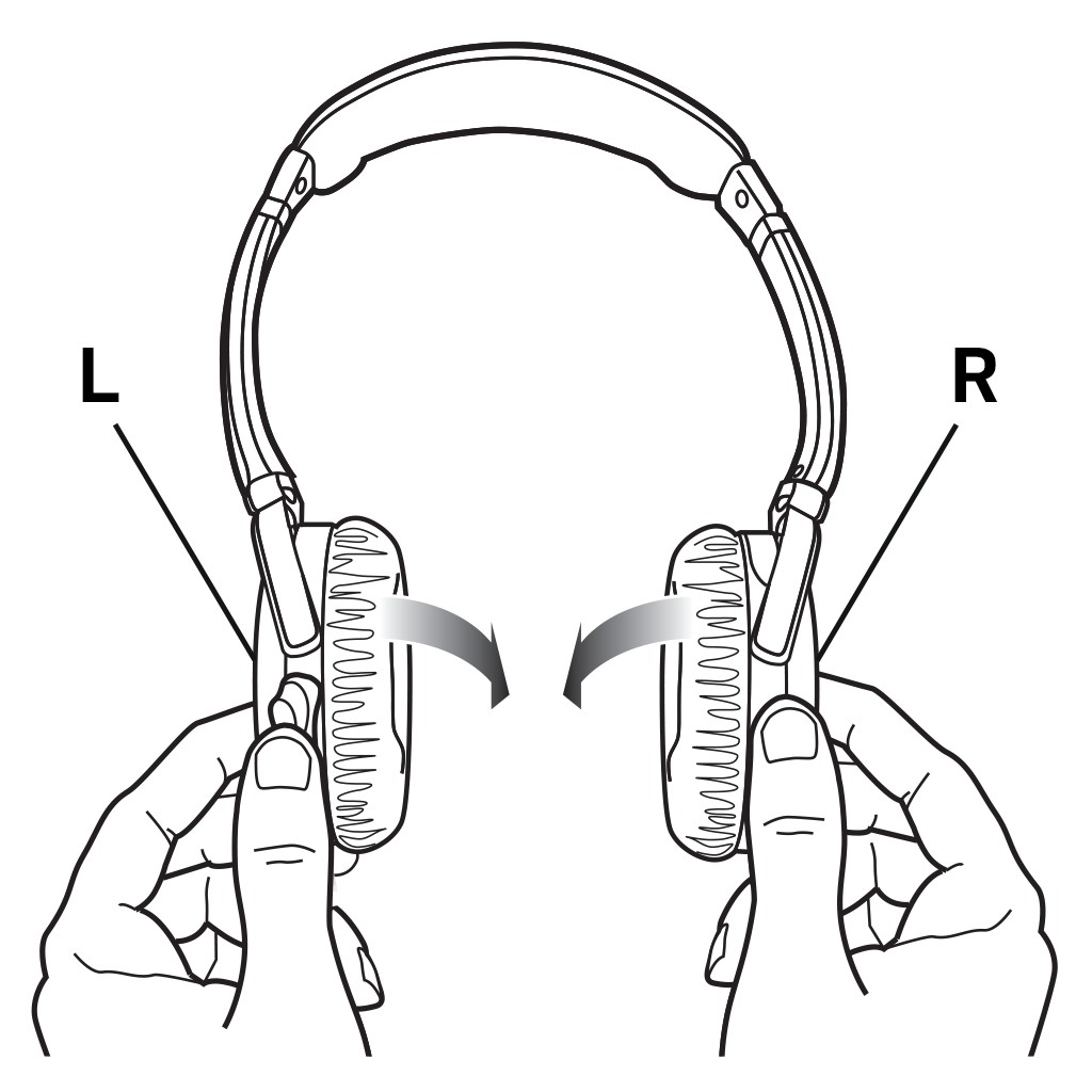 Folding and storing the headphones