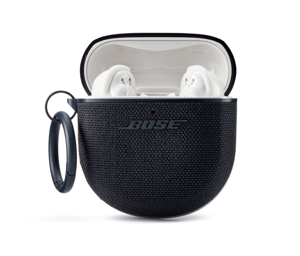 Fabric Protective Earbud Carry Case with Clasp for QC Earbuds II Bose