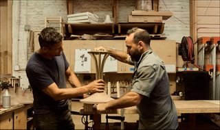 Mark Jupiter working on the pedestal of the 901 Speaker.