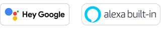 Insignias de Amazon Alexa y el Asistente de Google