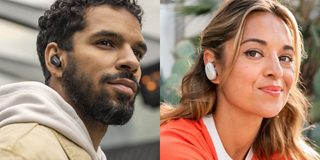 Man wearing Bose QuietComfort Earbuds II and a woman wearing first generation QuietComfort Earbuds